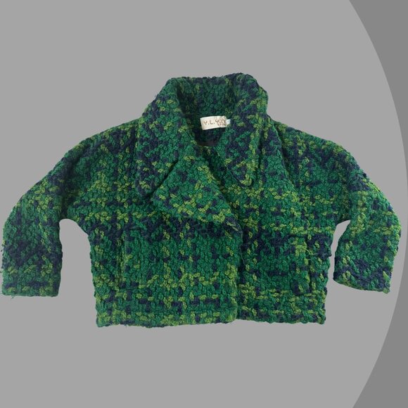 YLYN Womne's Tweed Green/Blue Sweater, Large - Picture 1 of 3